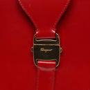 Salvatore Ferragamo Vala Shoulder Bag Leather Red Gold Auth 128018-10