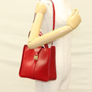 Salvatore Ferragamo Vala Shoulder Bag Leather Red Gold Auth 128018-22