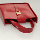 Salvatore Ferragamo Vala Shoulder Bag Leather Red Gold Auth 128018-6
