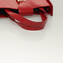 Salvatore Ferragamo Vala Shoulder Bag Leather Red Gold Auth 128018-7