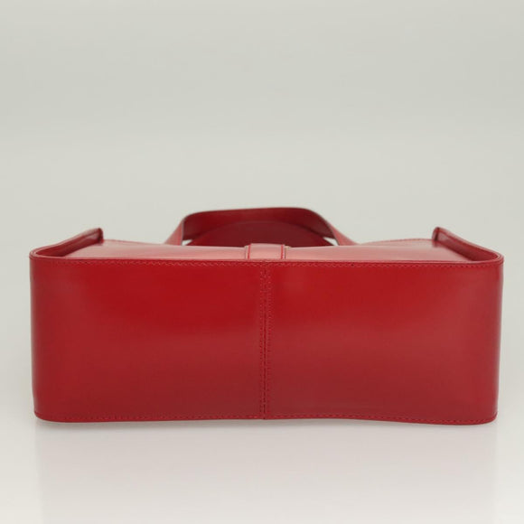 Salvatore Ferragamo Vala Shoulder Bag Leather Red Gold Auth 128018