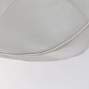 Salvatore Ferragamo Gancini Shoulder Bag Leather White Silver Auth 128020-15