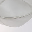 Salvatore Ferragamo Gancini Shoulder Bag Leather White Silver Auth 128020-16