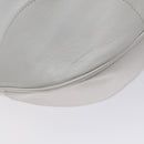 Salvatore Ferragamo Gancini Shoulder Bag Leather White Silver Auth 128020-17