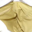 Salvatore Ferragamo Gancini Shoulder Bag Leather White Silver Auth 128020-20