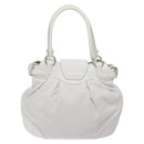 Salvatore Ferragamo Gancini Shoulder Bag Leather White Silver Auth 128020-2
