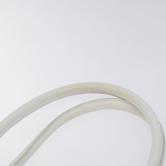 Salvatore Ferragamo Gancini Shoulder Bag Leather White Silver Auth 128020