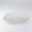 Salvatore Ferragamo Gancini Shoulder Bag Leather White Silver Auth 128020-5