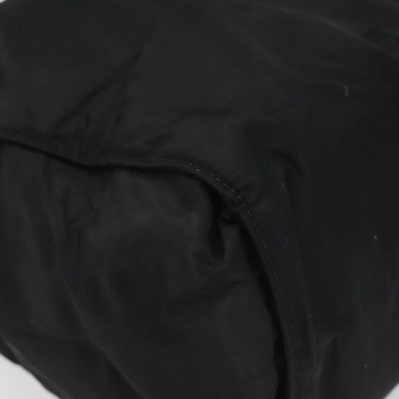 PRADA Hand Bag Nylon Black Gold Auth 128024