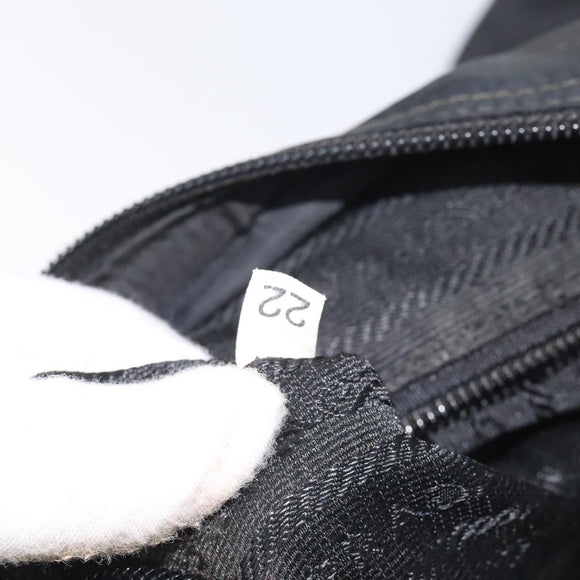 PRADA Hand Bag Nylon Black Gold Auth 128024