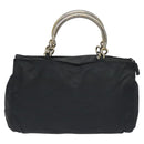 PRADA Hand Bag Nylon Black Gold Auth 128024-2