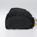 PRADA Hand Bag Nylon Black Gold Auth 128024-3