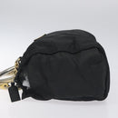 PRADA Hand Bag Nylon Black Gold Auth 128024-4