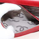 CHANEL Cambon Line Chain Shoulder Bag Leather Red Silver CC Auth 128029-20