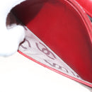 CHANEL Cambon Line Chain Shoulder Bag Leather Red Silver CC Auth 128029-23