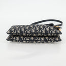 Christian Dior Trotter Canvas Shoulder Bag Navy Gold Auth 128034SM-10