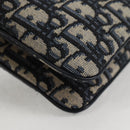 Christian Dior Trotter Canvas Shoulder Bag Navy Gold Auth 128034SM-11
