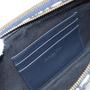 Christian Dior Trotter Canvas Shoulder Bag Navy Gold Auth 128034SM-19