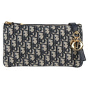 Christian Dior Trotter Canvas Shoulder Bag Navy Gold Auth 128034SM-2