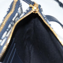 Christian Dior Trotter Canvas Shoulder Bag Navy Gold Auth 128034SM-20