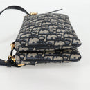 Christian Dior Trotter Canvas Shoulder Bag Navy Gold Auth 128034SM-4