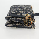 Christian Dior Trotter Canvas Shoulder Bag Navy Gold Auth 128034SM-5