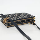 Christian Dior Trotter Canvas Shoulder Bag Navy Gold Auth 128034SM-6