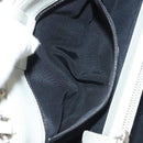 CHANEL Chain Shoulder Bag Lamb Skin White Silver CC Auth 128035-19