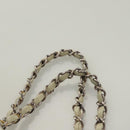 CHANEL Chain Shoulder Bag Lamb Skin White Silver CC Auth 128035-8