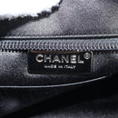 CHANEL Camellia Rhinestone Chain Accessory Pouch Satin Black CC Auth 128040V-20