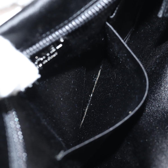 CHANEL Camellia Rhinestone Chain Accessory Pouch Satin Black CC Auth 128040V