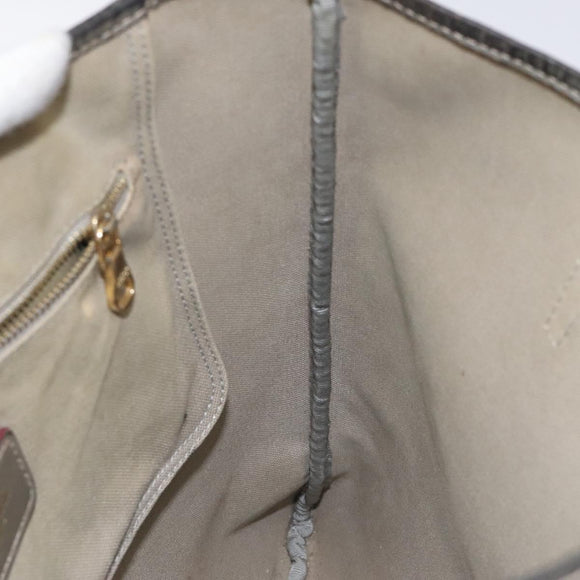 LOEWE Anagram Hand Bag PVC Leather Gray Auth 128042