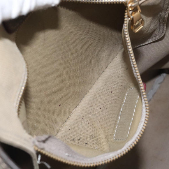 LOEWE Anagram Hand Bag PVC Leather Gray Auth 128042