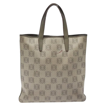 LOEWE Anagram Hand Bag PVC Leather Gray Auth 128042 - 0