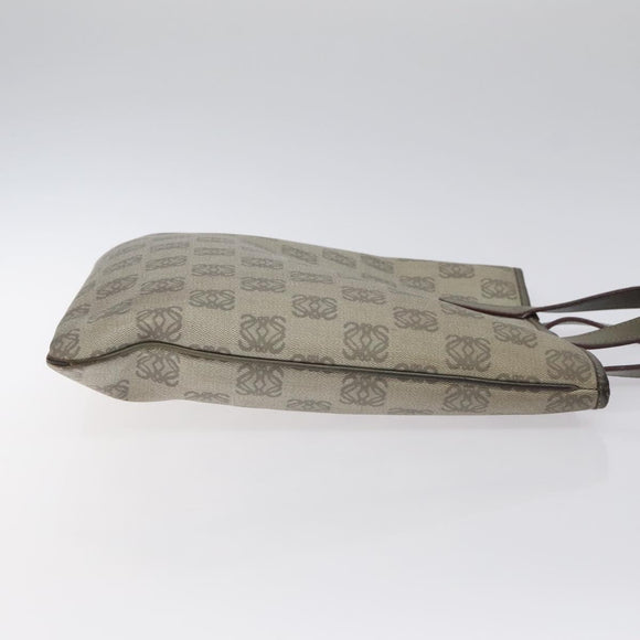 LOEWE Anagram Hand Bag PVC Leather Gray Auth 128042