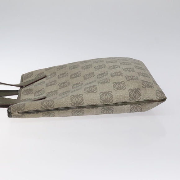 LOEWE Anagram Hand Bag PVC Leather Gray Auth 128042