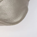 Salvatore Ferragamo Gancini Shoulder Bag Leather Silver Auth 128044-10