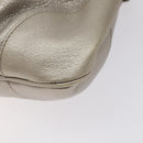 Salvatore Ferragamo Gancini Shoulder Bag Leather Silver Auth 128044-12
