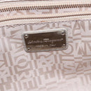Salvatore Ferragamo Gancini Shoulder Bag Leather Silver Auth 128044-17