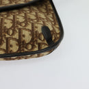 Christian Dior Trotter Canvas Shoulder Bag Brown Gold Auth 128045-14