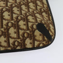 Christian Dior Trotter Canvas Shoulder Bag Brown Gold Auth 128045-16