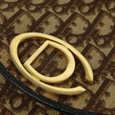Christian Dior Trotter Canvas Shoulder Bag Brown Gold Auth 128045-17