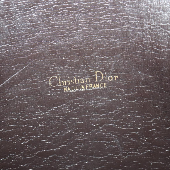 Christian Dior Trotter Canvas Shoulder Bag Brown Gold Auth 128045