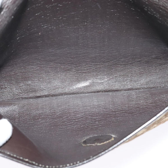 Christian Dior Trotter Canvas Shoulder Bag Brown Gold Auth 128045