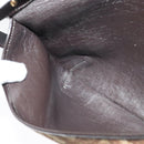 Christian Dior Trotter Canvas Shoulder Bag Brown Gold Auth 128045-19