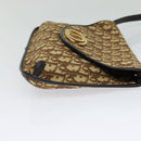 Christian Dior Trotter Canvas Shoulder Bag Brown Gold Auth 128045-4