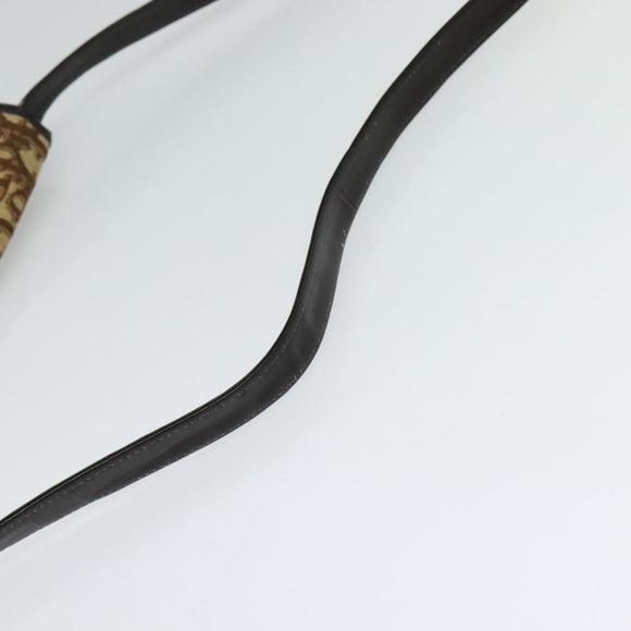 Christian Dior Trotter Canvas Shoulder Bag Brown Gold Auth 128045