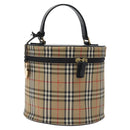 Burberrys Nova Check Vanity Pouch Canvas Beige Gold Auth 128047V-1