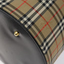 Burberrys Nova Check Vanity Pouch Canvas Beige Gold Auth 128047V-10