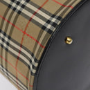 Burberrys Nova Check Vanity Pouch Canvas Beige Gold Auth 128047V-11